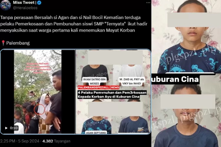 Viral! Pelaku Pembunuhan Ayu Andriani Ikut Saksikan Penemuan Jenazah di Kuburan Cina